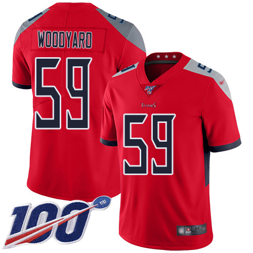 Tennessee Titans Limited Red Men Wesley Woodyard Jersey NFL Football #59 100th Season Inverted Legend